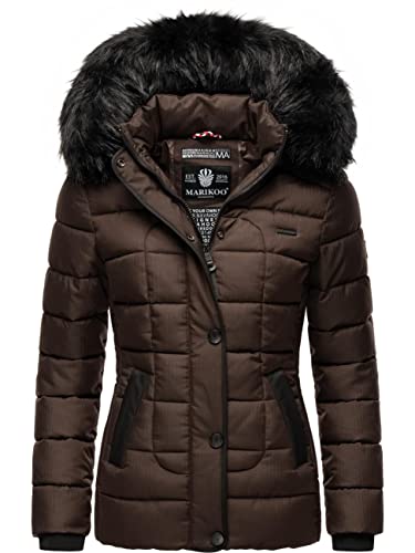 MARIKOO Damen warme Winter Steppjacke mit Kapuze Unique Dark Choco Gr. XS MARIKOO Damen warme Winter Steppjacke mit Kapuze Unique Dark Choco Gr. XS von MARIKOO
