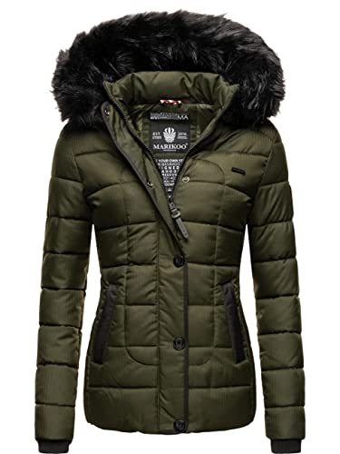 MARIKOO Damen warme Winter Steppjacke mit Kapuze Unique Olive Gr. XS MARIKOO Damen warme Winter Steppjacke mit Kapuze Unique Olive Gr. XS von MARIKOO
