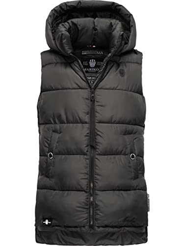 MARIKOO Damen warme Winter Steppwese mit Kapuze Zarinaa Anthracite Gr. L von MARIKOO