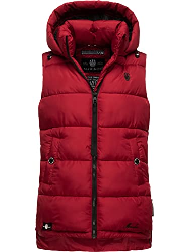 MARIKOO Damen warme Winter Steppwese mit Kapuze Zarinaa Blood Red Gr. S von MARIKOO