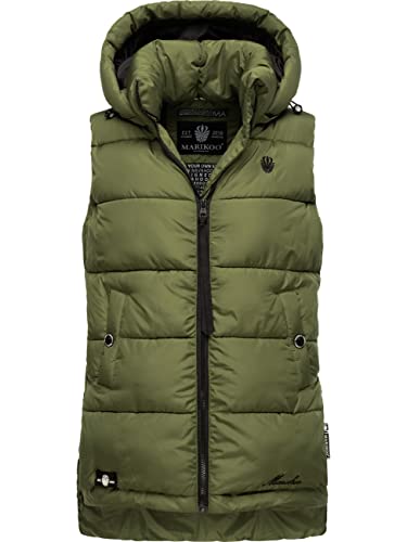 MARIKOO Damen warme Winter Steppwese mit Kapuze Zarinaa Dusty Olive Gr. S von MARIKOO