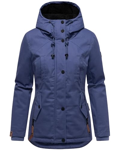 MARIKOO Damen warme Winterjacke mit kuscheliger Kapuze Bikoo Blue Violet with Black fur Gr. XS MARIKOO Damen warme Winterjacke mit kuscheliger Kapuze Bikoo Blue Violet with Black fur Gr. XS von MARIKOO