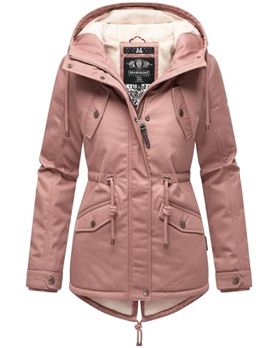 MARIKOO Damen warme Winterjacke mit kuscheliger Verstellbarer Kapuze Manolya Terracotta Gr. L von MARIKOO