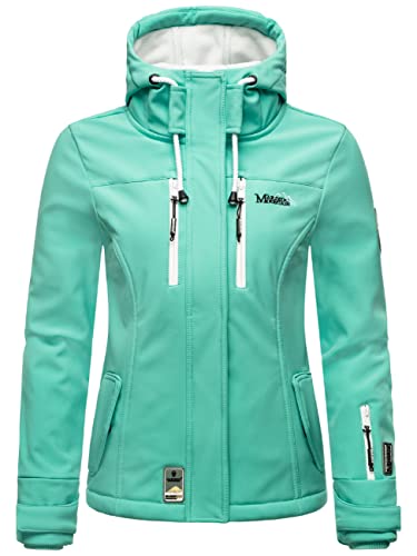 MARIKOO Damen Softshelljacke Übergangsjacke mit Kapuze Kleinezicke Aqua Green Gr. XL von MARIKOO