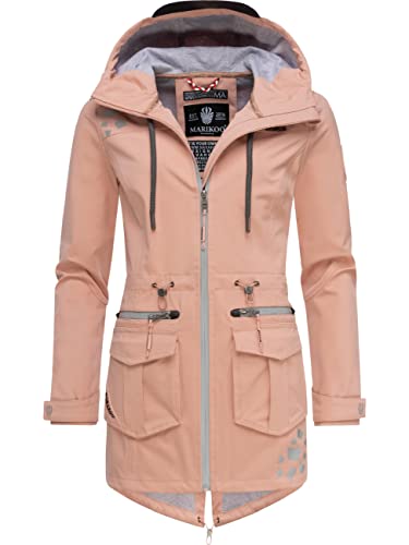 MARIKOO Damen wasserdichter Softshellmantel Softshelljacke Outdoorjacke Übergangsjacke Parka Kapuze Ulissaa Rose Gr. S von MARIKOO