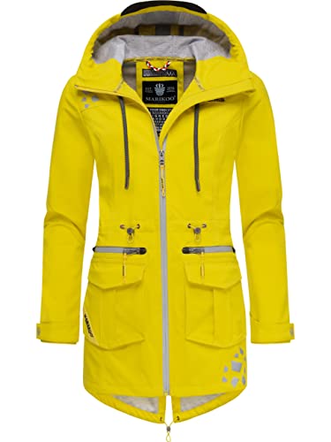 MARIKOO Damen wasserdichter Softshellmantel Softshelljacke Outdoorjacke Übergangsjacke Parka Kapuze Ulissaa Yellow Gr. XXL von MARIKOO