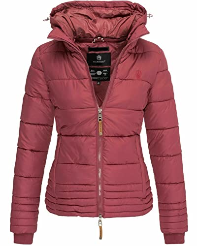 MARIKOO Designer Damen Herbst Winter Jacke Steppjacke Gesteppt SOLE Parka Neu, Farbe:Bordeux, Größe:S 36 von MARIKOO