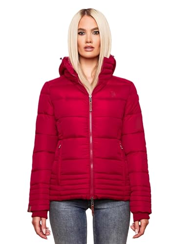 MARIKOO Designer Damen Winter Jacke Steppjacke Winterjacke Stepp gesteppt B668 [B668-Sol-Fuchsia-Gr.XS] von MARIKOO