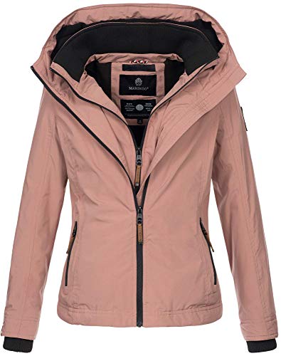 MARIKOO Designer Damen Winter Übergangs Jacke leicht gefüttert Kapuze kurz B659 [B659-Erdbeer-Terrakotta-Gr.XL] von MARIKOO