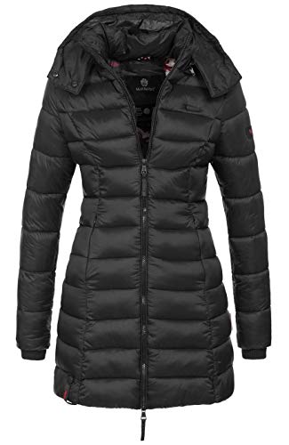 MARIKOO Herbst Winter Übergangs Steppmantel Jacke Mantel gesteppt B603 [B603-Abend-Schwarz-Gr.5XL] von MARIKOO