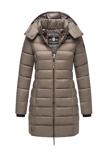 MARIKOO Herbst Winter Übergangs Steppmantel Jacke Mantel gesteppt B603 [B603-Abend-Stone-Brown-Gr.M] von MARIKOO