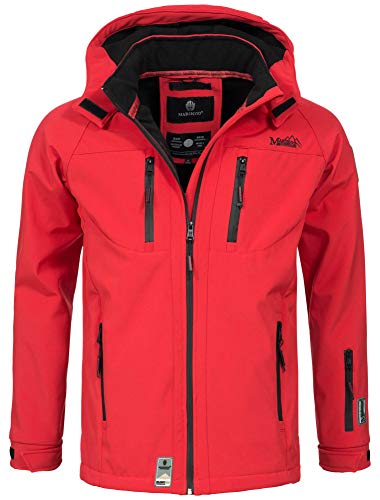 MARIKOO Herren Softshell Funktions Outdoor Ski Regen Winter Jacke Sport B630 [B630-Noa-Rot-Gr.S] von MARIKOO