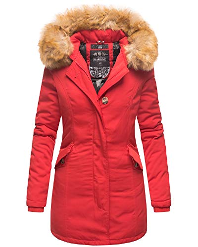 MARIKOO Karmaa Damen Winter Jacke Parka Mantel Winterjacke gefüttert Rot 34 - XS von MARIKOO