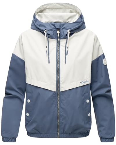 MARIKOO leichte Damen Übergangsjacke Oversize Bomberjacke kurz mit Kapuze Liubkaa Dusty Blue Gr. 3XL MARIKOO leichte Damen Übergangsjacke Oversize Bomberjacke kurz mit Kapuze Liubkaa Dusty Blue Gr. 3XL von MARIKOO