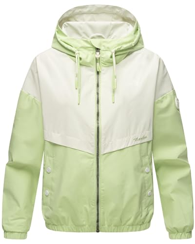 MARIKOO leichte Damen Übergangsjacke Oversize Bomberjacke kurz mit Kapuze Liubkaa Pastel Lime Gr. 3XL von MARIKOO