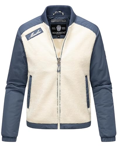 MARIKOO mitteldick gefütterte Damen Übergangsjacke College-Jacke kurz Hybrid-Jacke mit Teddy-Fleece Sayoo Offwhite - Dusty Blue Gr. L MARIKOO mitteldick gefütterte Damen Übergangsjacke College-Jacke kurz Hybrid-Jacke mit Teddy-Fleece Sayoo Offwhite - Dusty Blue Gr. L von MARIKOO