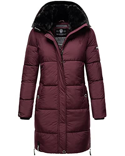 MARIKOO warme Damen Winter Jacke Winterjacke Parka Stepp Mantel lang B892 [B892-Strel-Weinrot-Gr.XXL] von MARIKOO