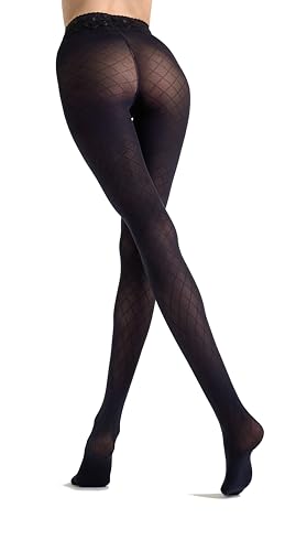 MARILYN 3D Strumpfhose in Netz-Optik, 60 Denier, Größe 36/38 (S/M), Farbe Schwarz (black) von MARILYN