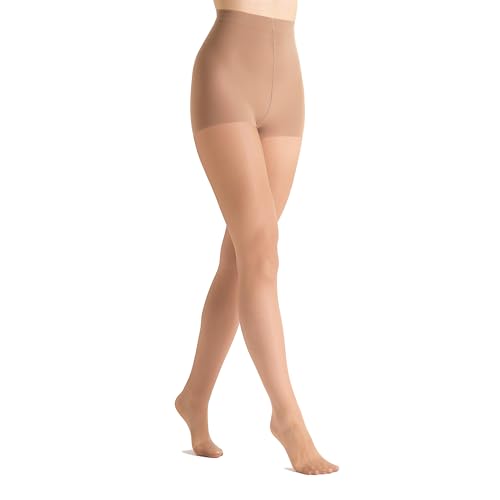 MARILYN Damen Strumpfhose 15 DEN Aktive Kühlende mit Nacktbeineffekt Transparente Fein-Strumpfhose Feine Naht Hauptfarbe 38 M von MARILYN
