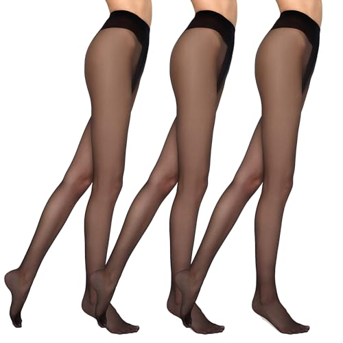 MARILYN Strumpfhose Damen 15 DEN Transparente Halbmatte Strumpfhosen (3 Paar, 38 M, Schwarz/Nero) von MARILYN