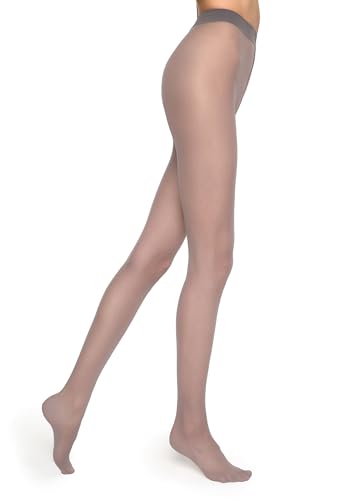 MARILYN Strumpfhose Damen 20 DEN Klassische Halb Transparente Matte Strumpfhosen aus Mikrofaser (1 Paar, 36/38 S/M, Grau/Grey) von MARILYN