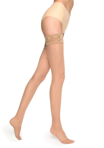 MARILYN halterlose Damen Strümpfe 15 Den Halb-Matt selbsttragende erotische Lycra Strümpfe mit 7 cm Spitze Visone MARILYN halterlose Damen Strümpfe 15 Den Halb-Matt selbsttragende erotische Lycra Strümpfe mit 7 cm Spitze Visone von MARILYN