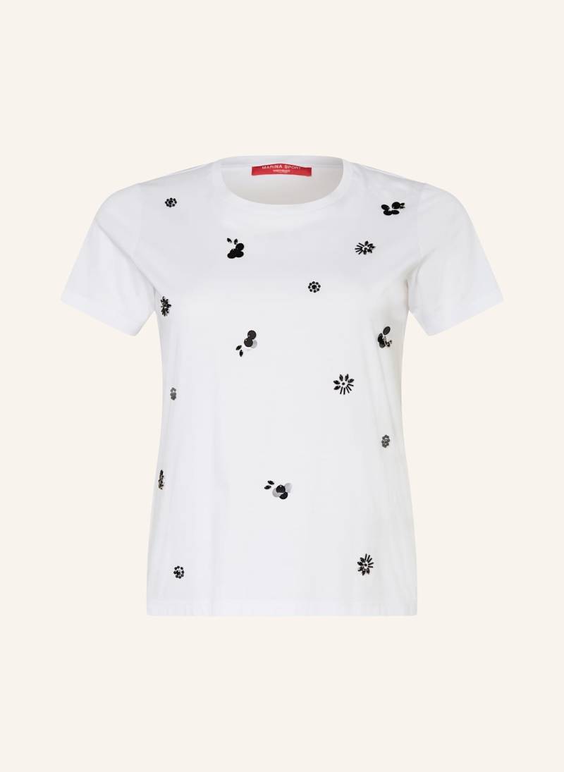 Marina Rinaldi Sport T-Shirt Alisso Mit Pailletten Und Schmucksteinen weiss von MARINA RINALDI SPORT