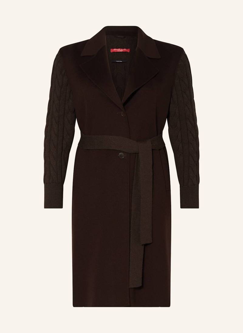 Marina Rinaldi Sport Wollmantel Zarina Im Materialmix braun von MARINA RINALDI SPORT