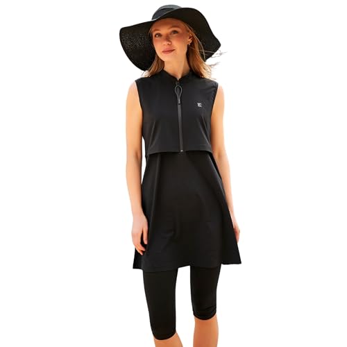 MARINA SWIMWEAR Islamischer halblanger bescheidener Badeanzug für Frauen | 3-teiliges Burkini-Set für muslimische Frauen | Kurzarm-Rashguard mit halber Abdeckung | Bescheidene Hijab-Bademode MARINA SWIMWEAR Islamischer halblanger bescheidener Badeanzug für Frauen | 3-teiliges Burkini-Set für muslimische Frauen | Kurzarm-Rashguard mit halber Abdeckung | Bescheidene Hijab-Bademode von MARINA SWIMWEAR