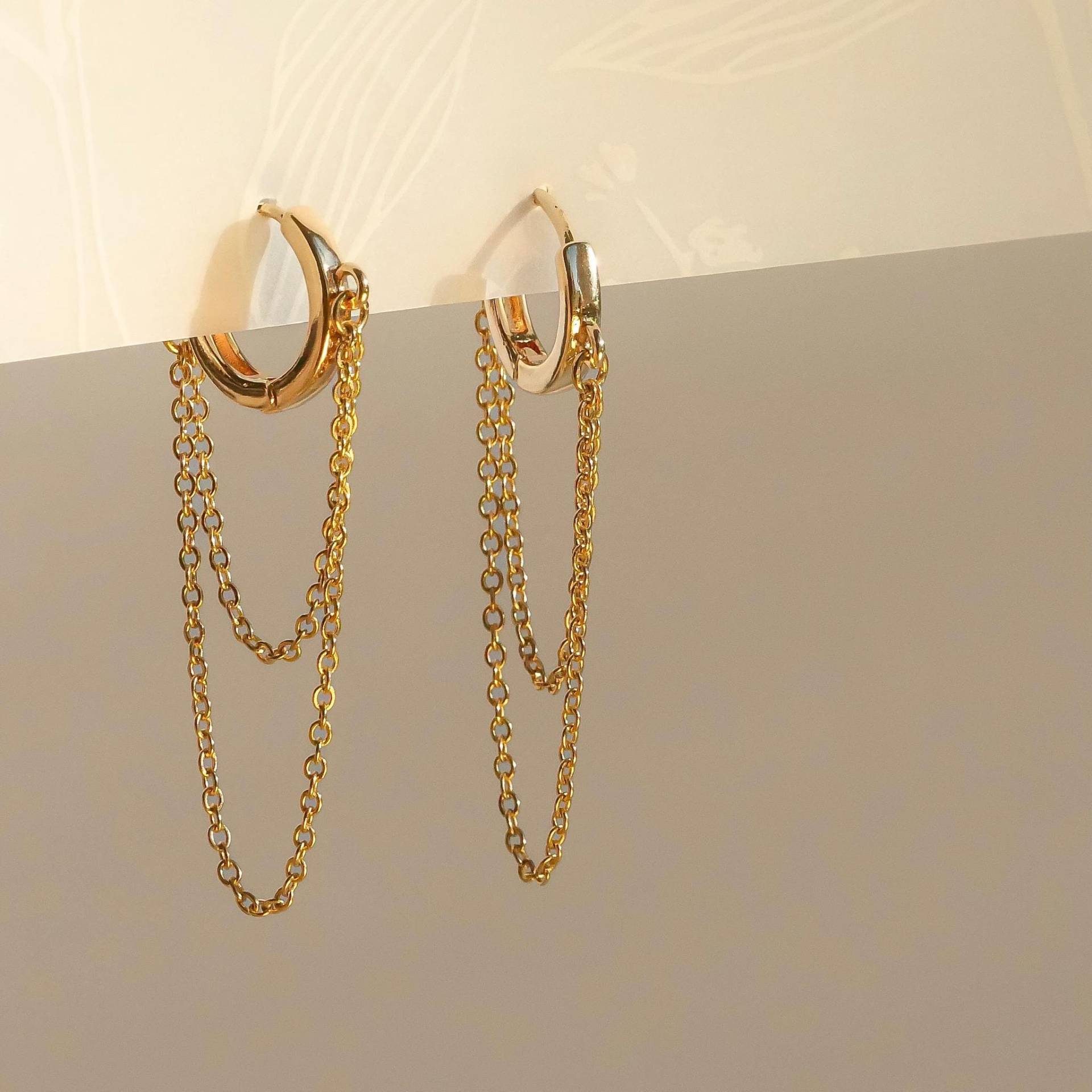 Gold Perlen Kette Creolen Vintage Brautschmuck von MARINAMIjewelry