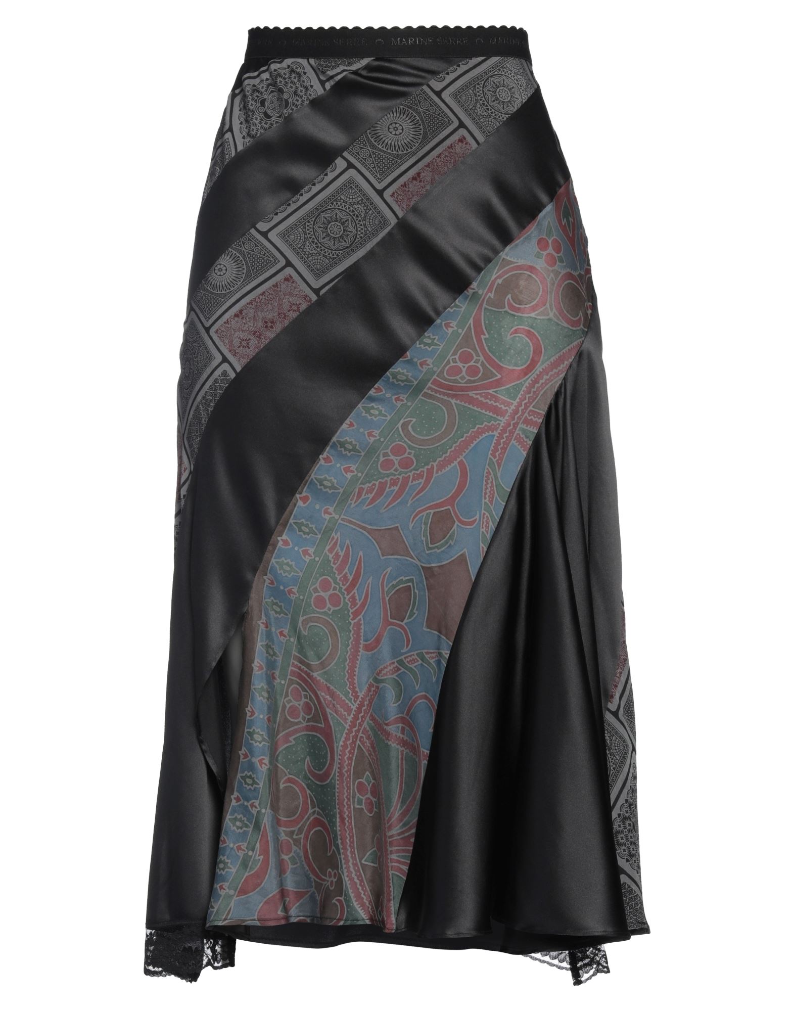 MARINE SERRE Midi-rock Damen Schwarz MARINE SERRE Midi-rock Damen Schwarz von MARINE SERRE