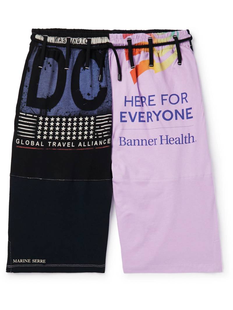 MARINE SERRE - Straight-Leg Upcycled Printed Cotton-Jersey Shorts - Men - Purple - XS MARINE SERRE - Straight-Leg Upcycled Printed Cotton-Jersey Shorts - Men - Purple - XS von MARINE SERRE