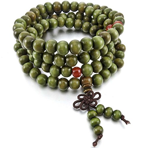 MARKELL 8 mm Gebetskette in Form einer tibetischen, buddhistischen Perle, Armband aus , 108 Stück buddhistische Perlen, für Frauen und Frauen – Grün von MARKELL
