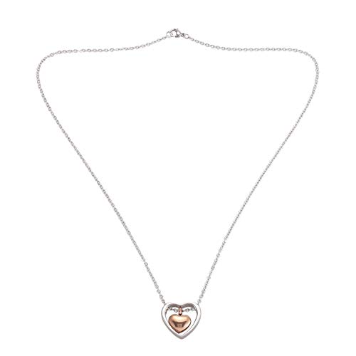 MARKELL Halskette mit Urnenanhänger in Form eines Doppelherzens, Farbe Roségold, Halskette mit Trichterfüllung, Erinnerungsstück von MARKELL