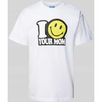 MARKET T-Shirt mit Rundhalsausschnitt Modell 'SMILEY YOUR MOM' in Weiss, Größe S von MARKET