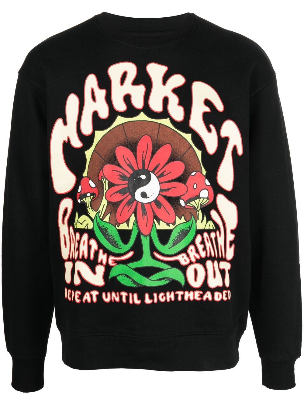 MARKET Sweatshirt mit grafischem Print - Schwarz von MARKET