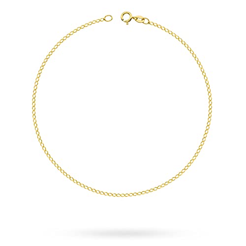 MARKO Fußkettchen für Damen Fußkette aus Gold Fußkettchen für Damen Frauen Panzerkette Fußschmuck 14k 585 Schmuck für Frauen | Länge 25 cm von MARKO