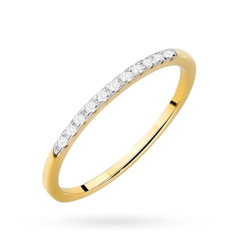 MARKO Goldring Damen 333 Echtgold mit Zirkonia – Verlobungsring Schmuckring Frauen – Gänseblümchen Ring – Wedding Ring – Damenring Gold – Echtgold Schmuck (Zirkonia, 61 (19.5)) von MARKO