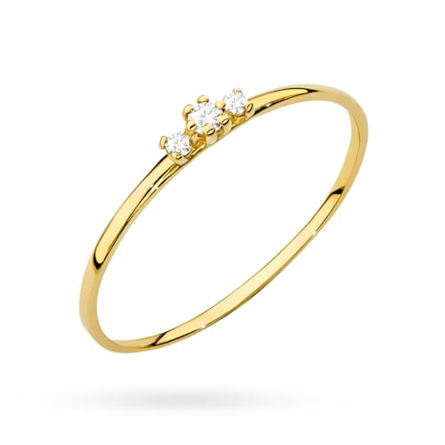 MARKO Ring Damen Gold mit Zirkonia – Echtgold Schmuckring Glitzer – Verlobungsring Damen Gold – Frauen Ringe Schmuck – Ästhetischer Love Everlasting - Anxiety (Weißer Zirkoniumdioxid, 51 (16.2)) von MARKO