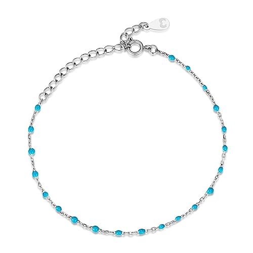 Armband für damen mit Pellets. Vergoldeter / versilbert Chirurgenstahl damen Armband ideal für Valentinstag und Muttertag Geschenk, Geburtstag... Schmuck damen armbänder (Türkis, Vergoldet) von MARLION JEWELS