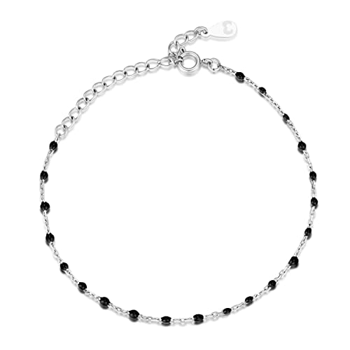 Armband für damen mit Pellets. Vergoldeter / versilbert Chirurgenstahl damen Armband ideal für Valentinstag und Muttertag Geschenk, Geburtstag... Schmuck damen armbänder (schwarz, Vergoldet) von MARLION JEWELS