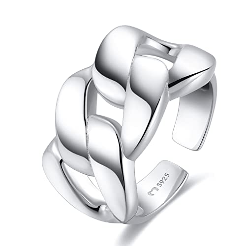 MARLION JEWELS Damen Ringe aus Silber oder Gold: Großer Glieder Schmuck für Paare, Mütter, Freundinnen - Ideal für Geburtstage und andere Anlässe von MARLION JEWELS