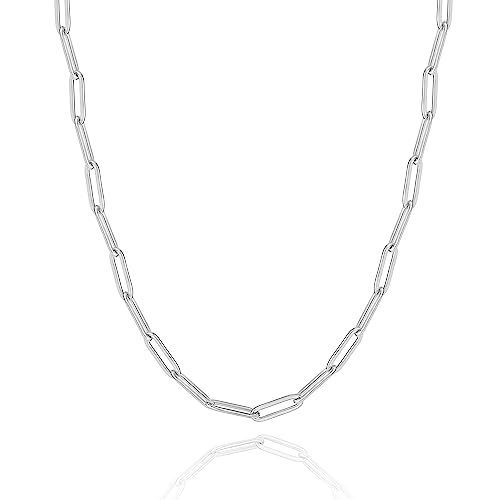 MARLION JEWELS Kette für damen Stil Choker Kette mit Links. Halskette aus vergoldetem/versilbertem Chirurgenstahl ideal als Geschenk. Schmuck Damen (Versilberung) von MARLION JEWELS