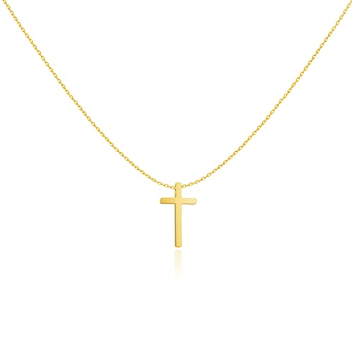 MARLION JEWELS Kette für damen aus einem feinen Kreuz gemacht. Halskette aus vergoldetem/versilbertem Chirurgenstahl ideal als Geschenk. Schmuck Damen (Vergoldung) von MARLION JEWELS