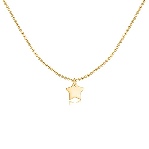 MARLION JEWELS Kette für damen gebildet durch einen Stern. Halskette aus vergoldetem/versilbertem Chirurgenstahl ideal als Geschenk. Schmuck Damen (Vergoldung) von MARLION JEWELS