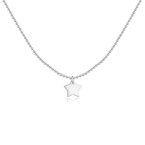 MARLION JEWELS Kette für damen gebildet durch einen Stern. Halskette aus vergoldetem/versilbertem Chirurgenstahl ideal als Geschenk. Schmuck Damen (Versilberung) von MARLION JEWELS