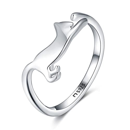 Ring für damen aus silber Katzenform. Ringe für frauen aus silber mit silberner oder goldener Oberfläche. Schmuck damen ideal für Paare, Mütter, Freundinnen. Damen ringe silber (Versilberung) von MARLION JEWELS