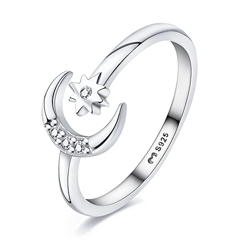 Ring für damen aus silber gebildet durch einen Halbmond. Ringe für frauen aus silber mit silberner oder goldener Oberfläche. Schmuck damen ideal für Paare, Mütter, Freundinnen. Damen ringe silber von MARLION JEWELS
