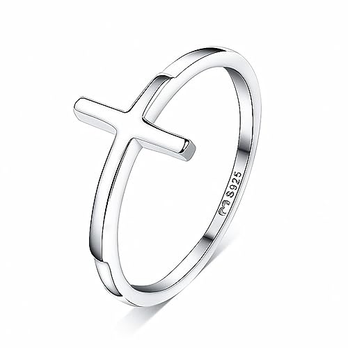 Ring für damen aus silber mit zentralem Kreuz. Ringe für frauen aus silber mit silberner oder goldener Oberfläche. Schmuck damen ideal für Paare, Mütter, Freundinnen. Damen ringe (Versilberung, 7) Ring für damen aus silber mit zentralem Kreuz. Ringe für frauen aus silber mit silberner oder goldener Oberfläche. Schmuck damen ideal für Paare, Mütter, Freundinnen. Damen ringe (Versilberung, 7) von MARLION JEWELS