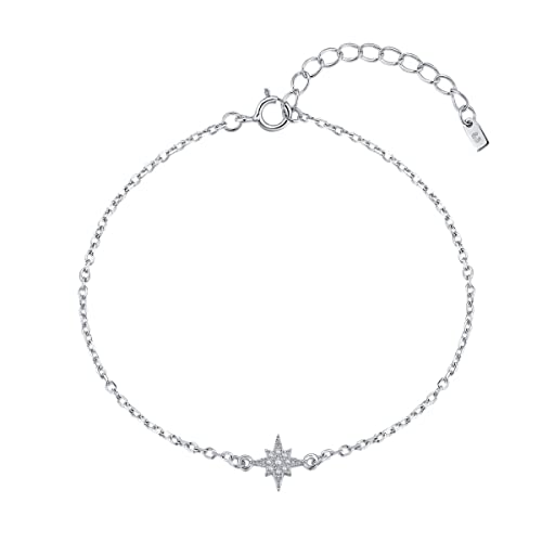 Silber Armband für Damen eines Sterns mit glänzenden Zirkonen. Damen Silberarmband für Frau, Mädchen ideal für Valentinstag und Muttertag Geschenk, Geburtstag... Schmuck Damen Armbänder (Versilbert) von MARLION JEWELS